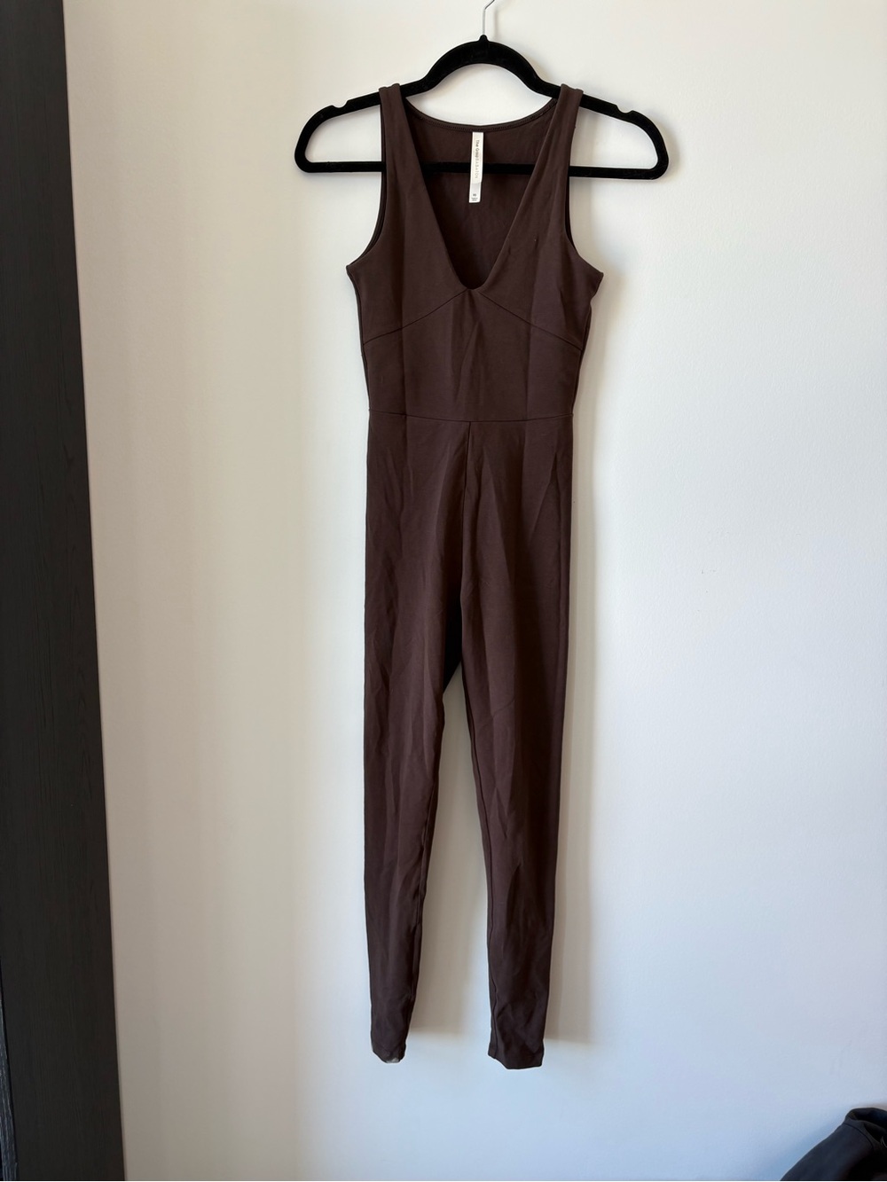 Babaton Chocolate Brown Sleeveless V-Neck Jumpsuit